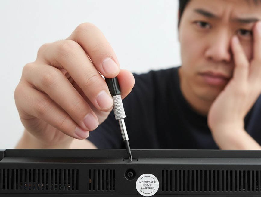 修理保証を失効させるファクトリーシールの弊害