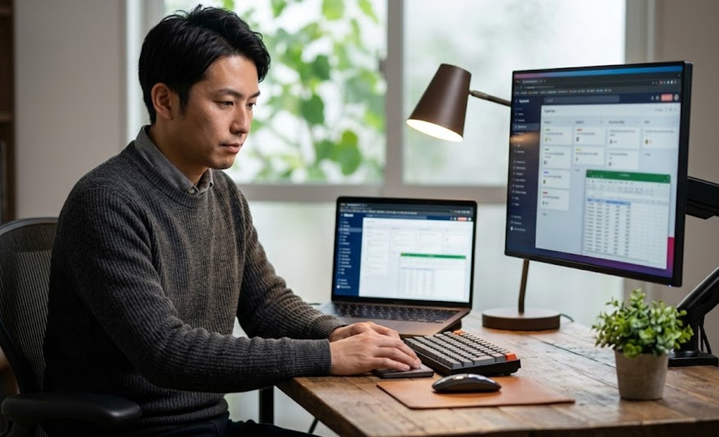 ノートPCデュアルディスプレイ配置のおすすめ：効率爆上げの設置術