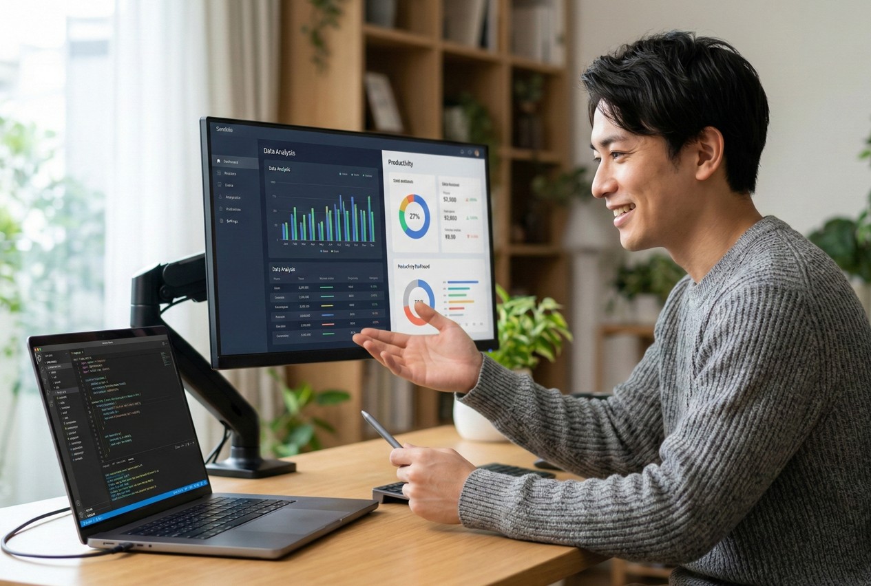 デュアルディスプレイの配置でおすすめなノートPC術