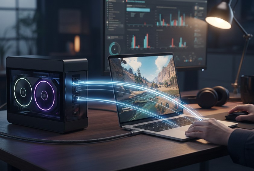 外付けGPUのeGPU接続で圧倒的な性能を実現