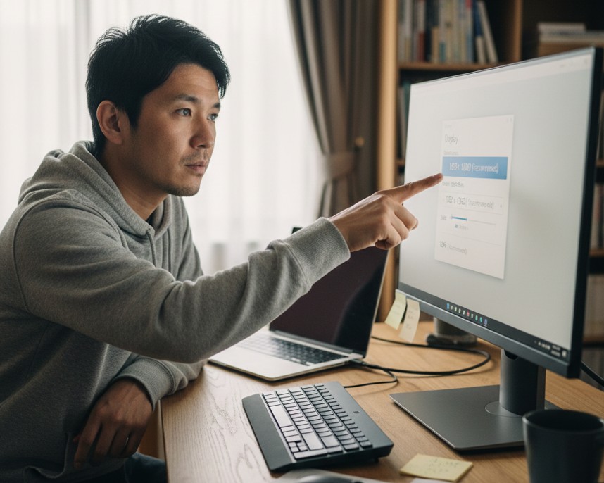 推奨解像度とスケーリング設定の確認