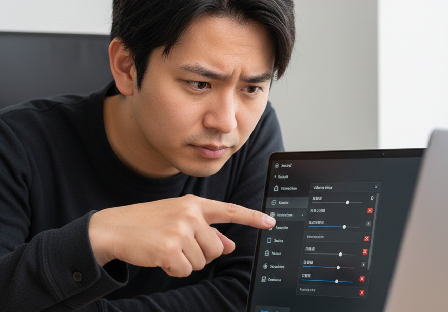 Windows 11の設定で音量ミキサーを確認する