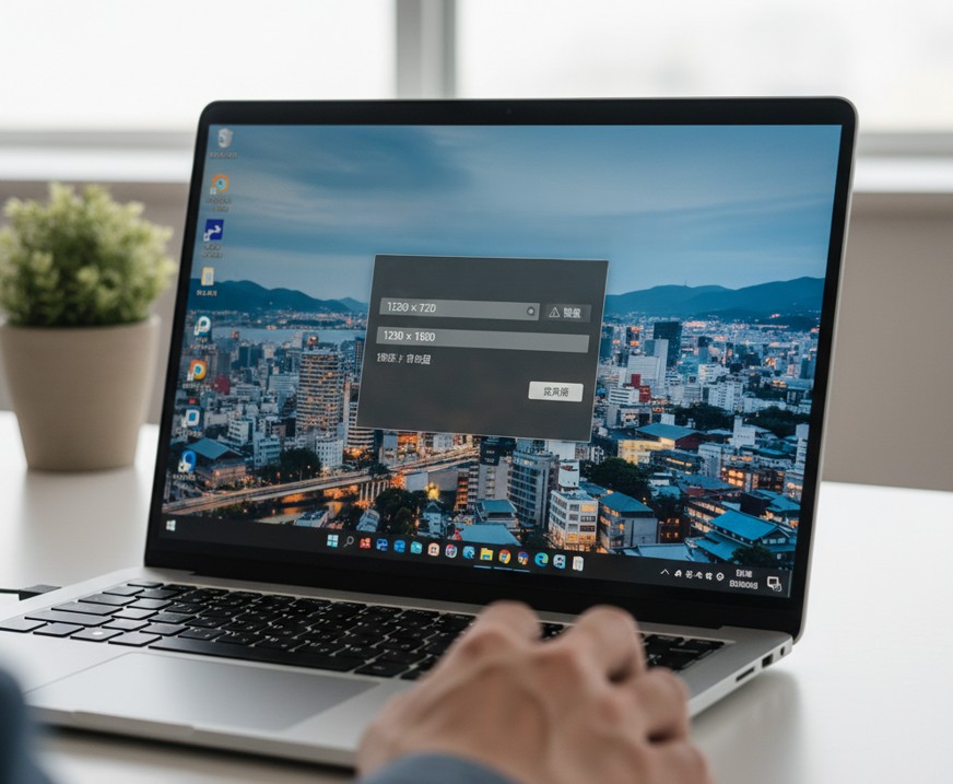 液晶画面の表示が歪む際の解像度設定と修正