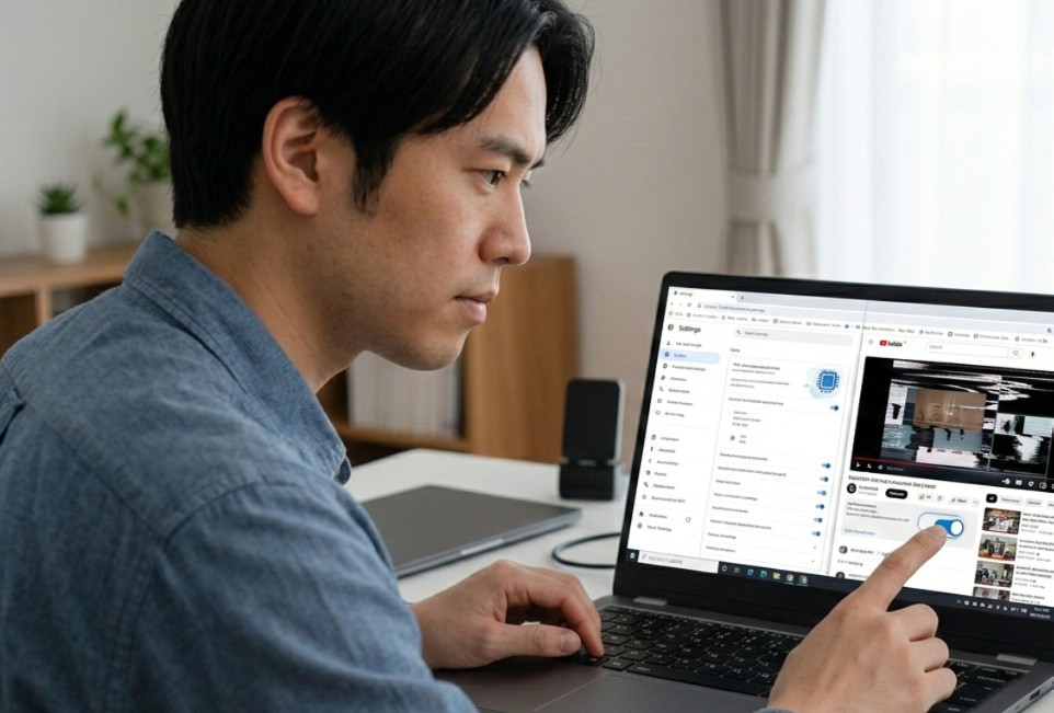 ブラウザのハードウェアアクセラレーションをオフにする