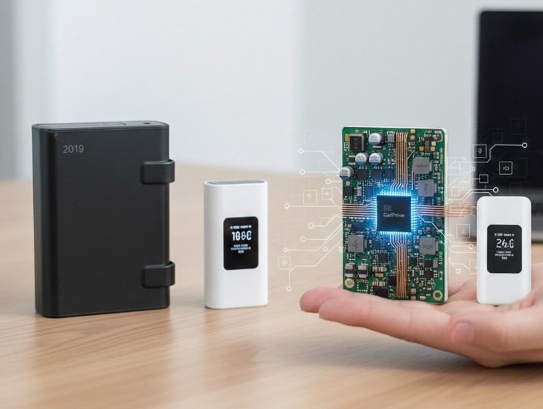 GaN半導体の採用による本体の小型化と効率 