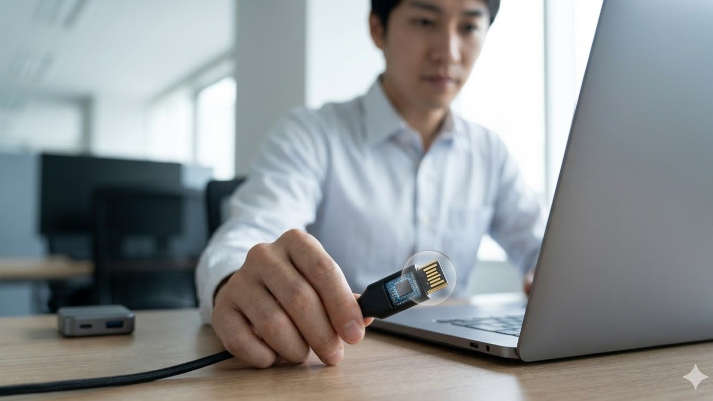 100WケーブルとE-Marker