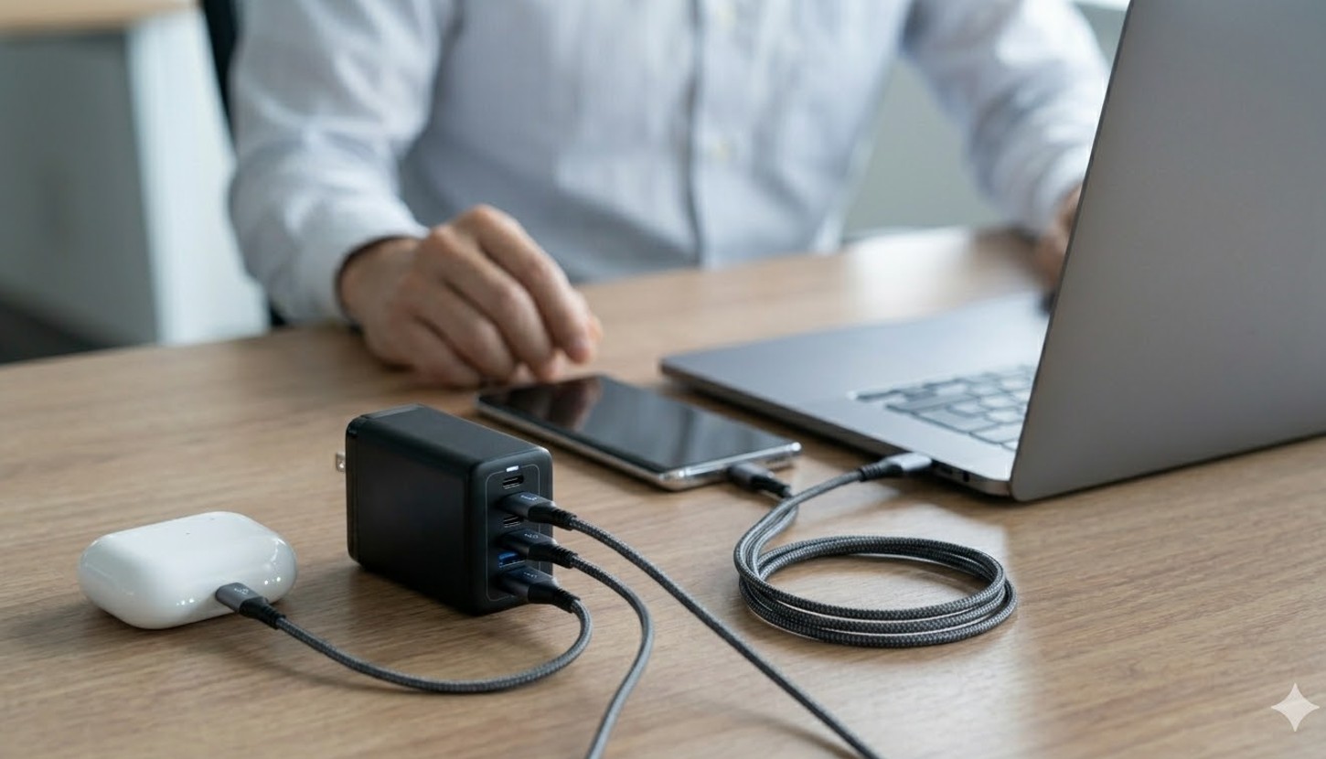 100w充電器とマルチポート