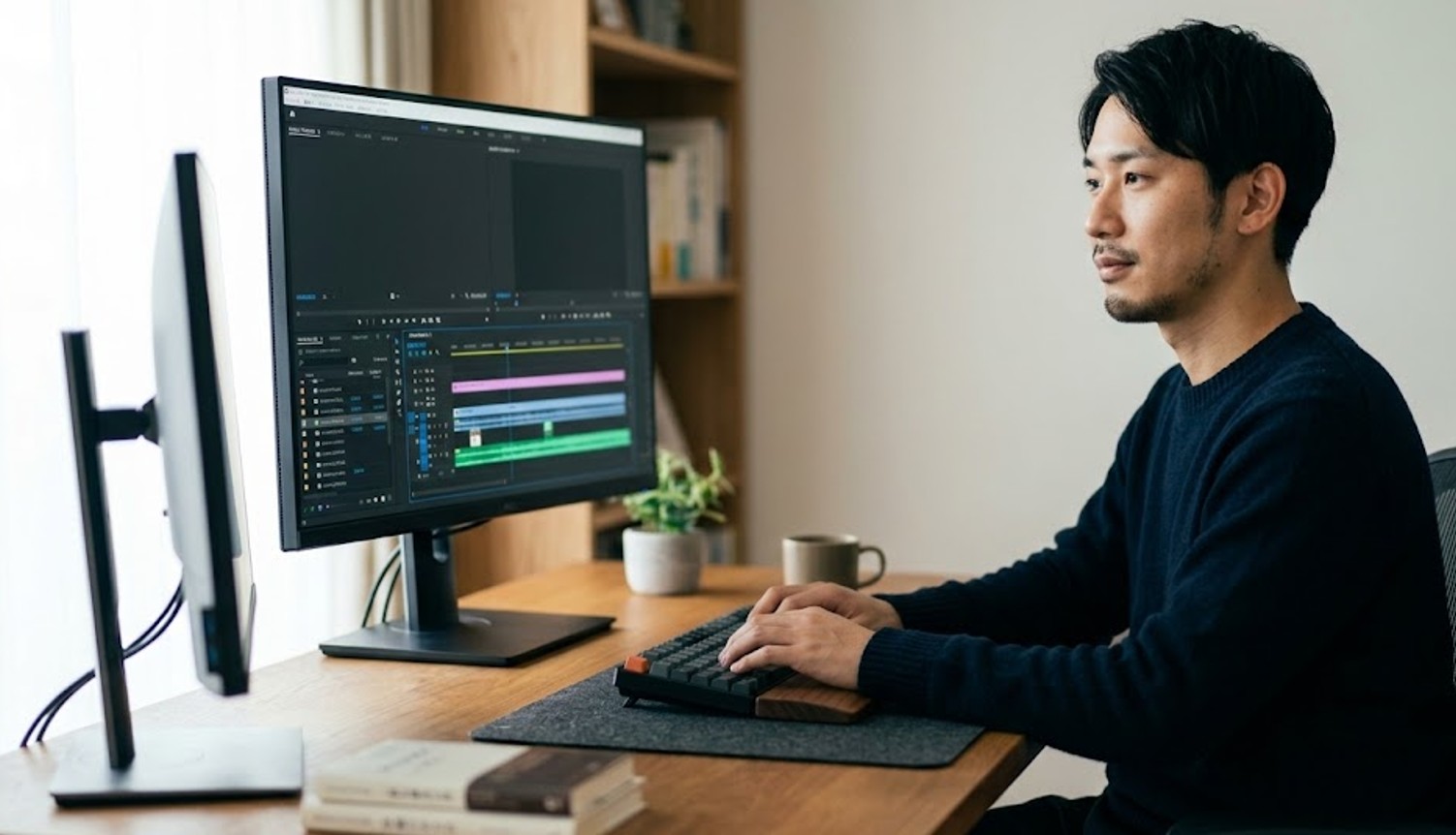 動画編集は奥行き70〜80cm