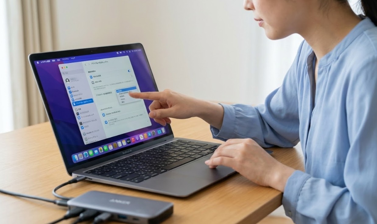 Macでアクセサリの接続を許可する設定手順