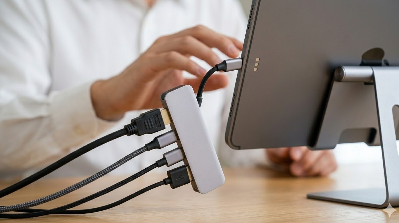 iPad利用時の不安定さとコネクタ破損の危険性