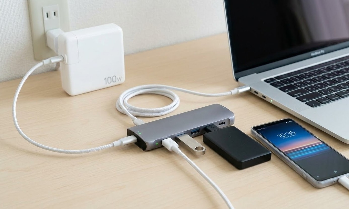 USB Type-Cパススルー給電とPD対応ハブの活用