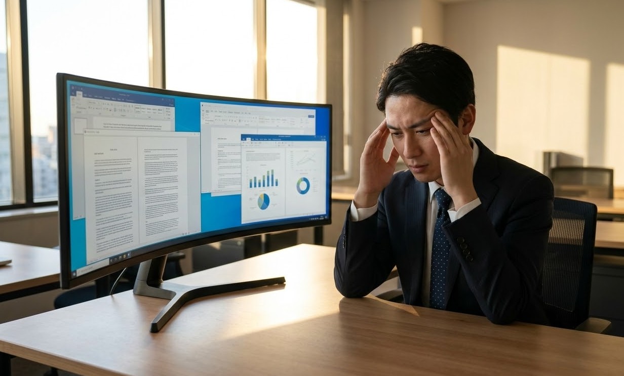 ウルトラワイドモニター設置スペース問題