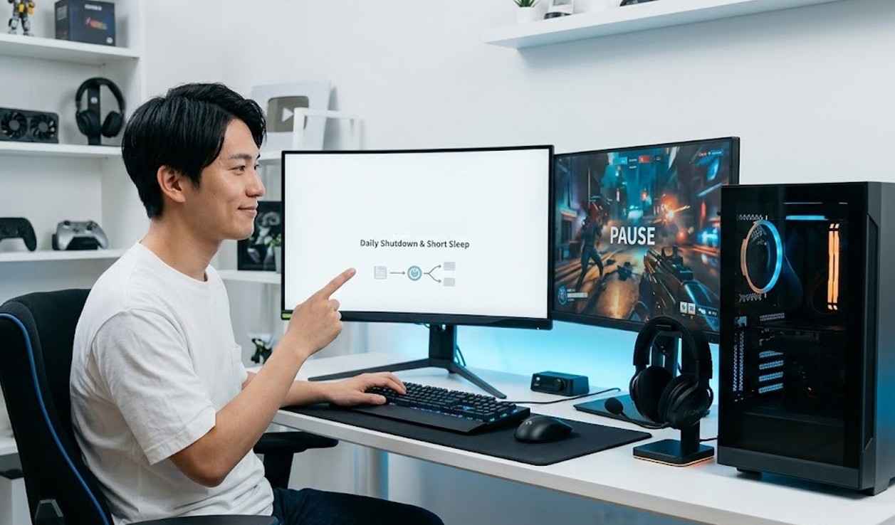 ゲーミングPCのスリープやシャットダウンの結論