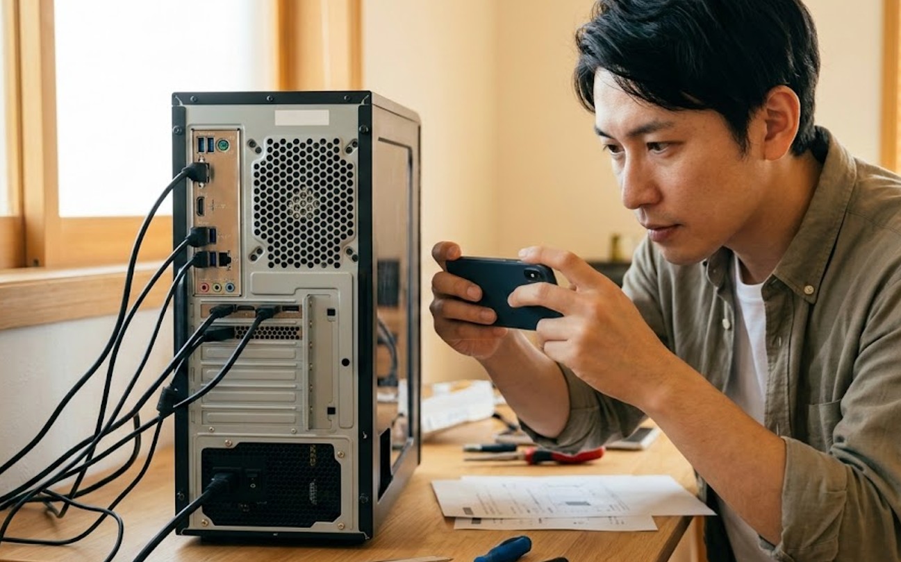 データのバックアップと配線写真の記録