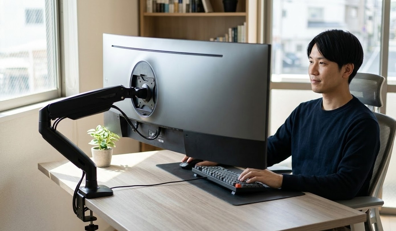 モニターアームに補強プレートはいらない?不要な条件と代用案を解説
