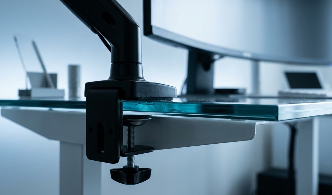 ガラス天板でモニターアームを使う際の注意点