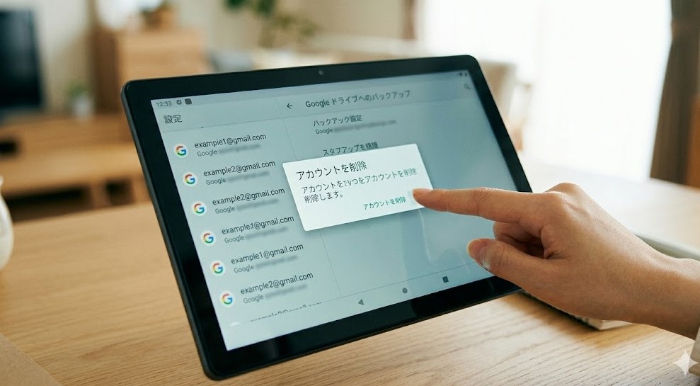 FRPロックを回避するアカウント削除手順